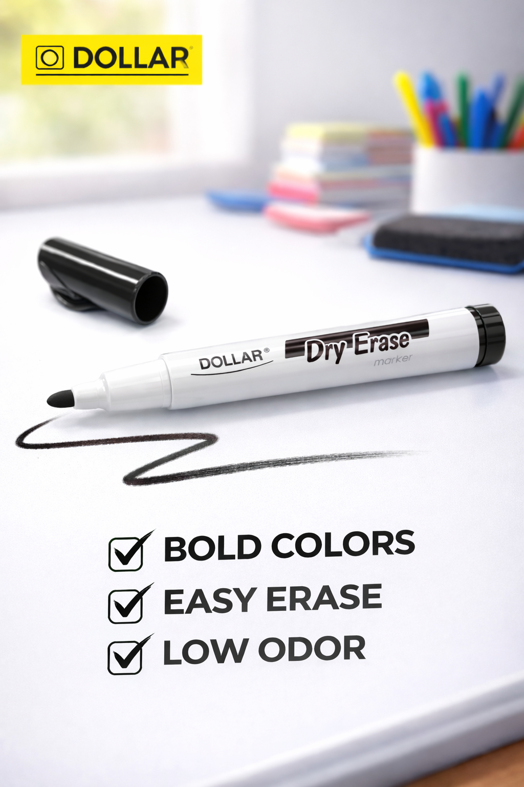 Dollar Dry Erase Marker Black