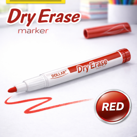 DOLLAR DRY ERASE MARKER SMALL 1MM RED