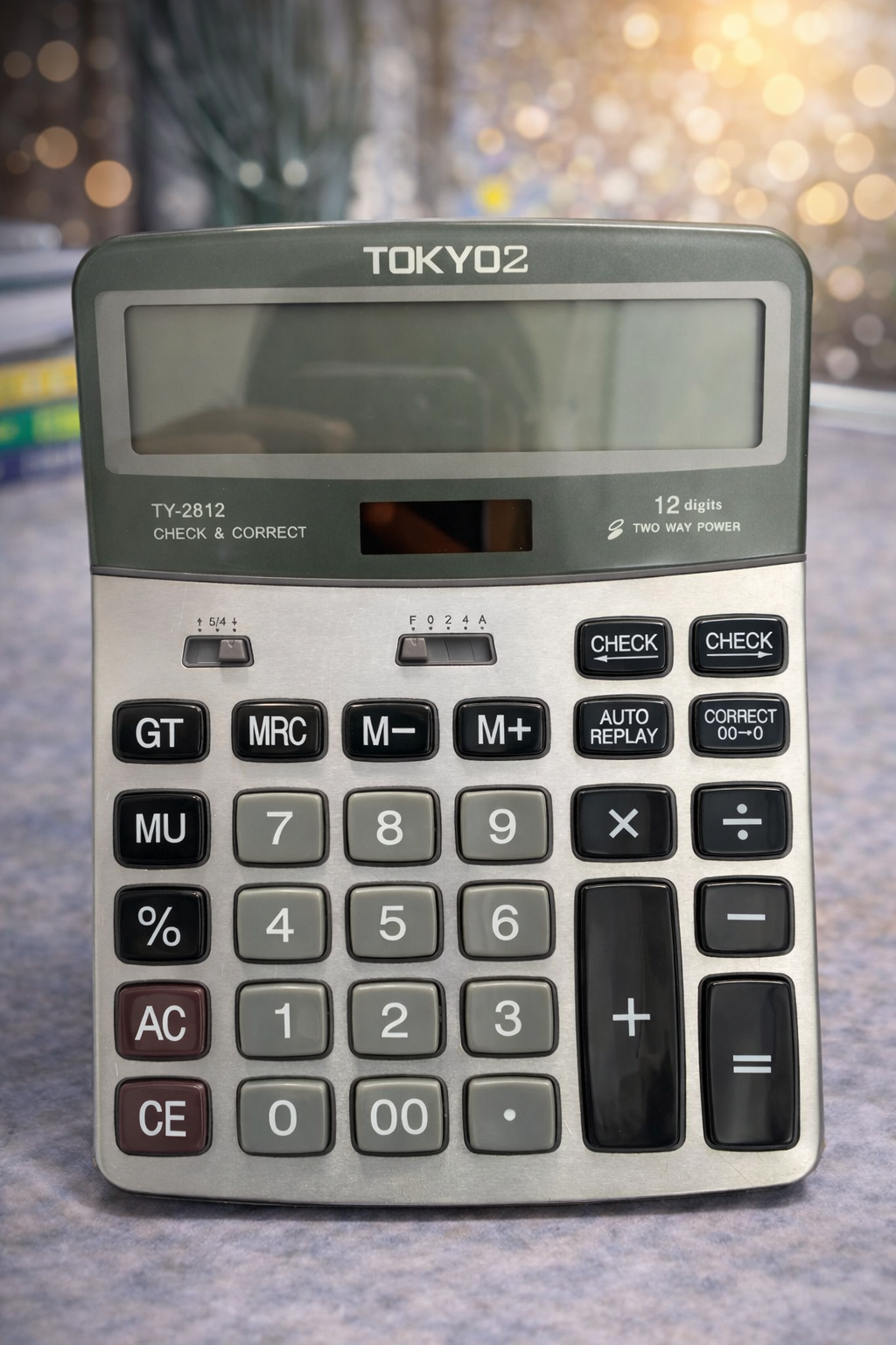 Tokyo2 TY-2812 Check & Correct Calculator – 12 Digit, Dual Power