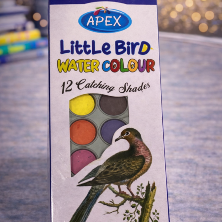 APEX Little Bird Water Colors – 12 Catching Shades Watercolor Paint Set for Kids