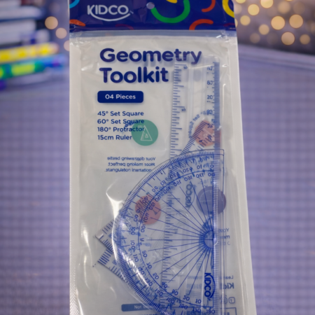 Kidco Geometry Toolkit – Student Geometry Set with Ruler, Protractor & Set Squares