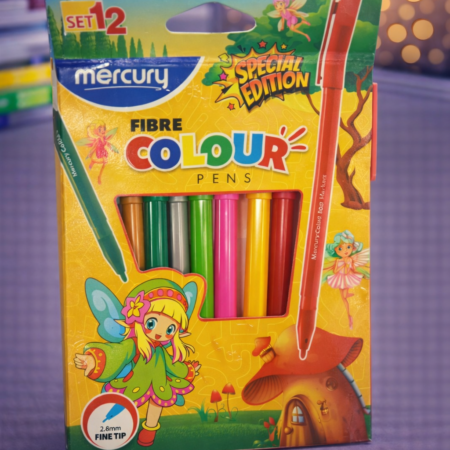 Mercury Fibre Colour Pens – Set of 12 Fine Tip Coloring Pens (2.8mm, Special Edition)