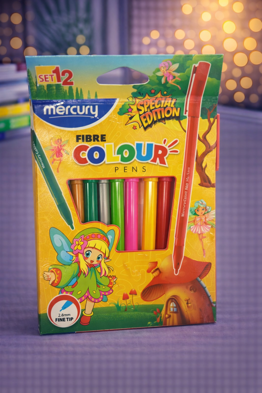 Mercury Fibre Colour Pens – Set of 12 Fine Tip Coloring Pens (2.8mm, Special Edition)