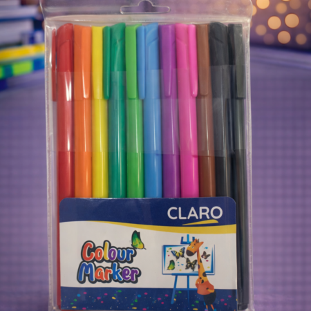 Claro Colour Markers Set – 12 Bright & Smooth Coloring Markers for Kids & Students