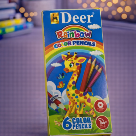 Deer Rainbow Color Pencils – 6 Bright & Smooth Coloring Pencils for Kids