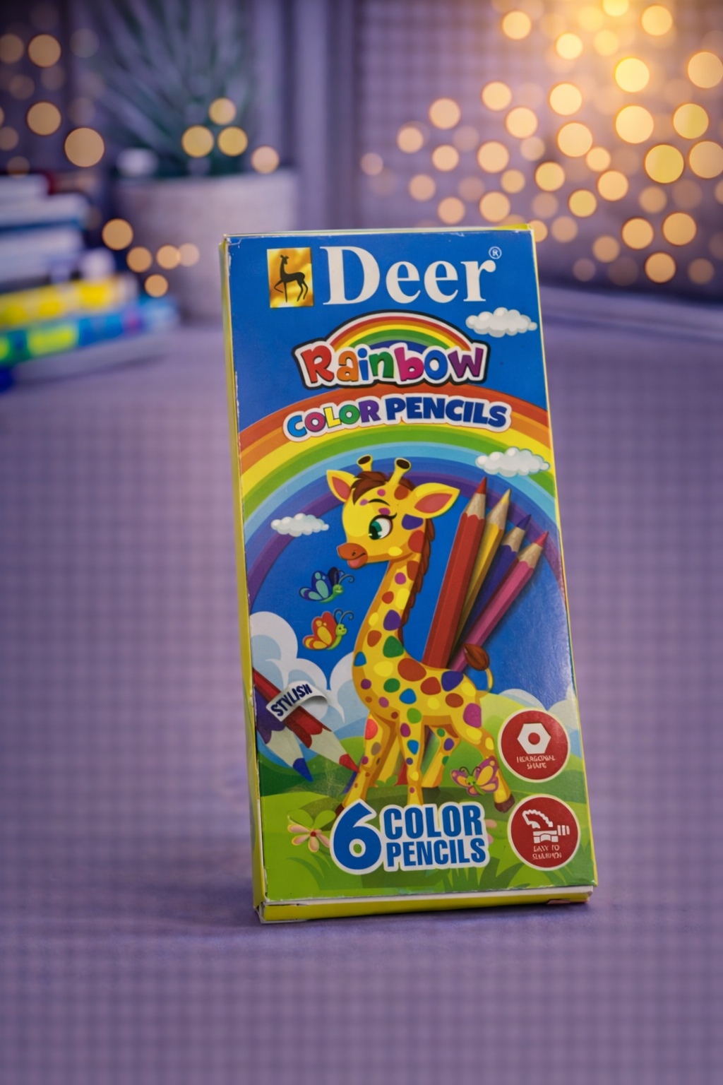 Deer Rainbow Color Pencils – 6 Bright & Smooth Coloring Pencils for Kids