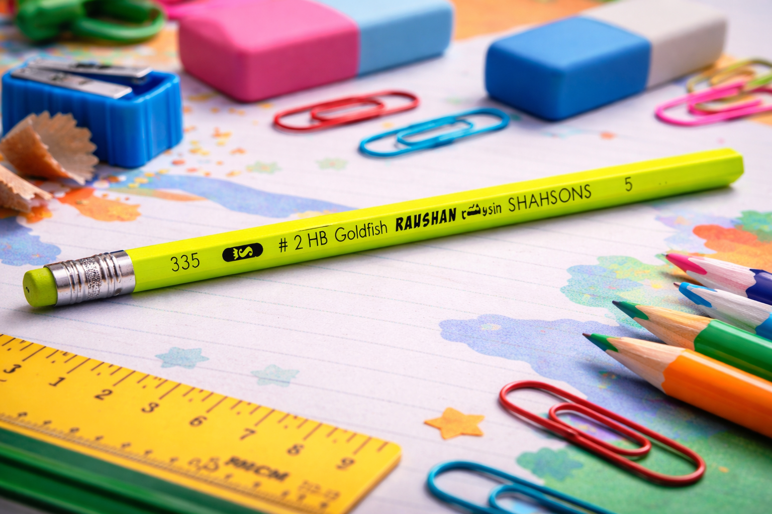 Raushan Shahsons Goldfish HB Pencil No. 2 | Smooth Writing Wooden Pencil