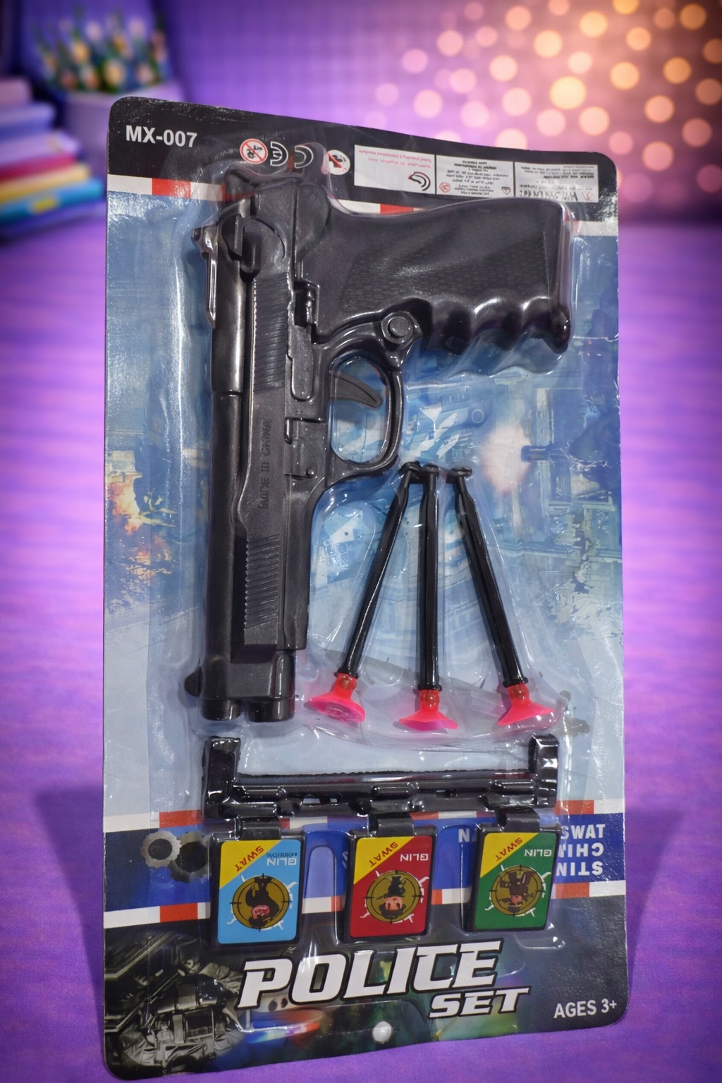 Police Set Toy Gun for Kids | Action Pistol with Suction Darts & Targets