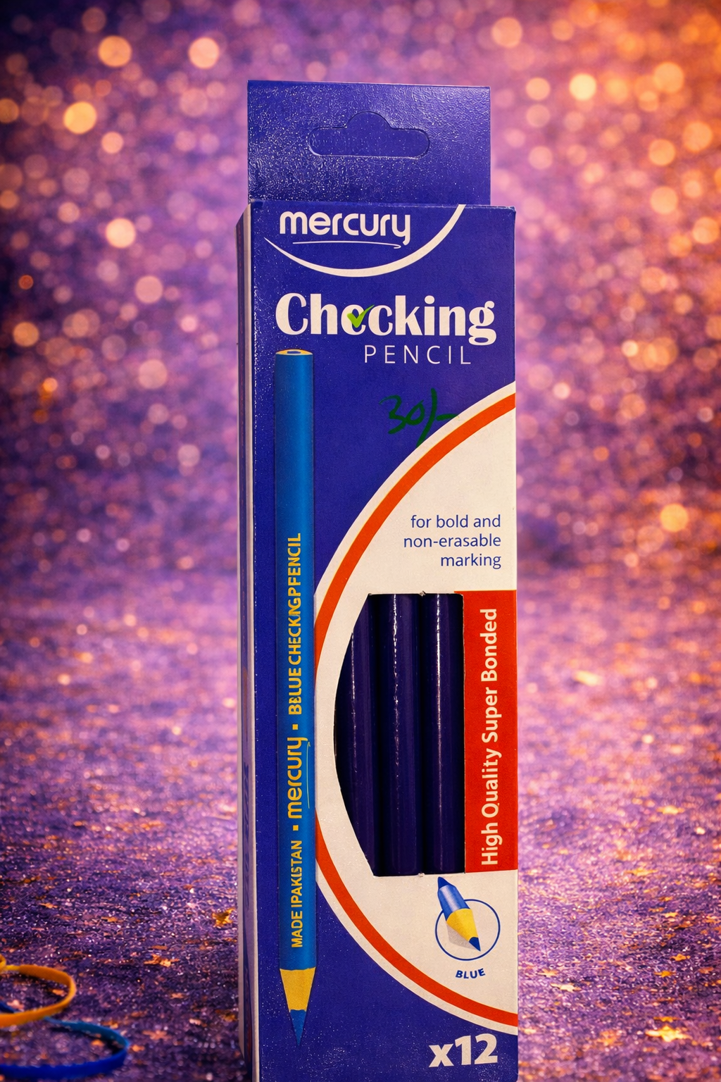Mercury Blue Checking Pencil | Bold Non-Erasable Marking Pencil