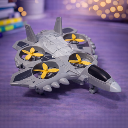 Military Fighter Jet Toy with Rotating Propellers