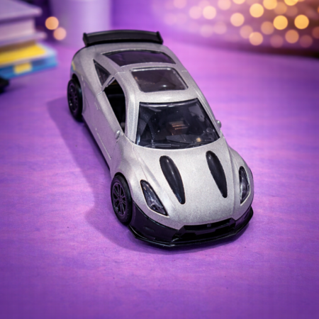 Die-Cast Style Silver Sports Car Toy