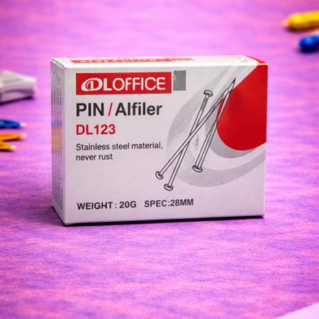 OLOFFICE Stainless Steel Office Pins DL123 – Rust-Free Notice Board & Office Use Pins (28mm, 20g)