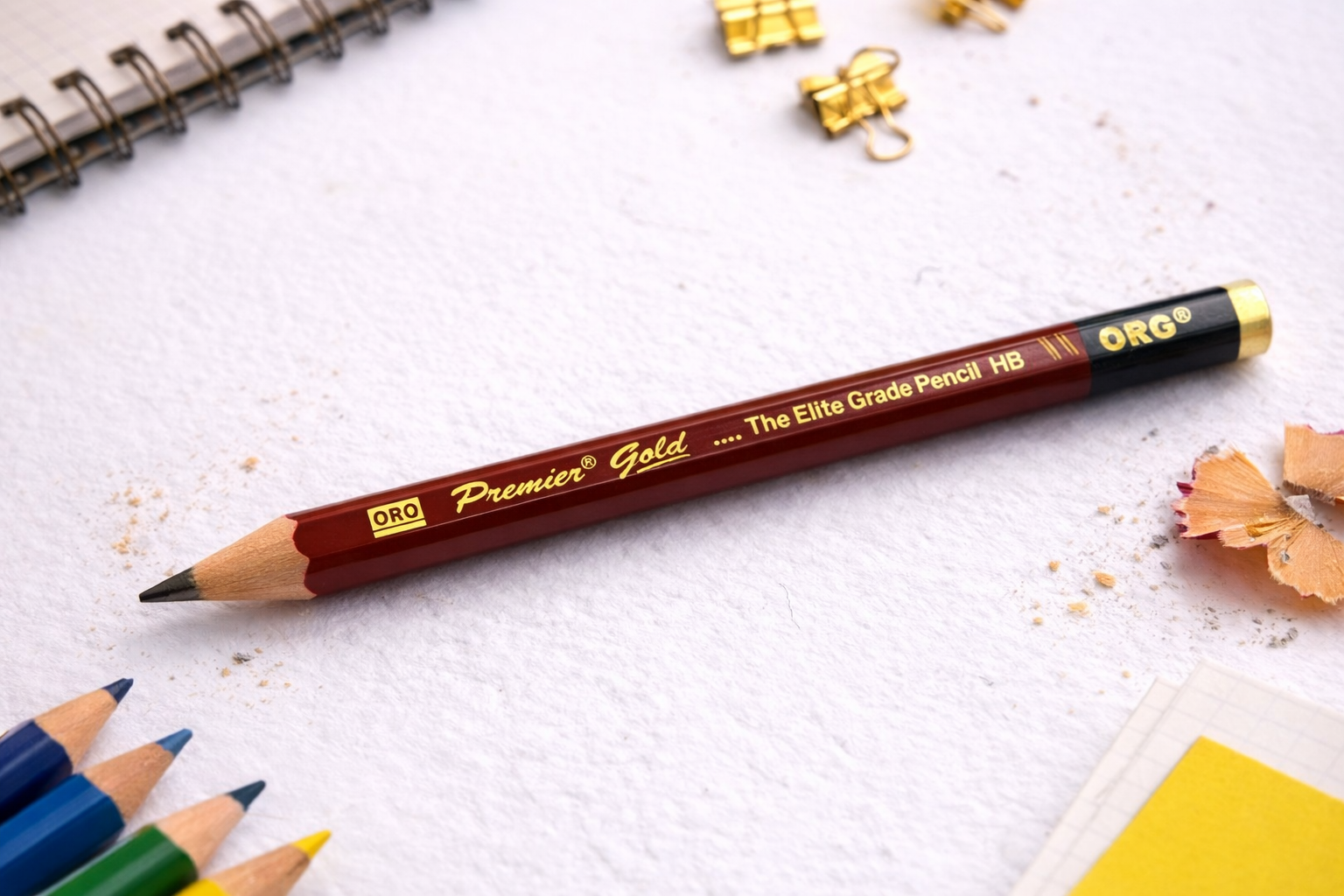 ORO Premier Gold HB Pencil – Elite Grade Smooth Writing Pencil for School, Office & Sketching