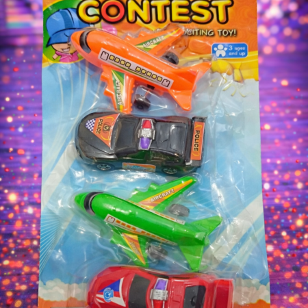Contest Pull-Back Airplane & Racing Car Toy Set