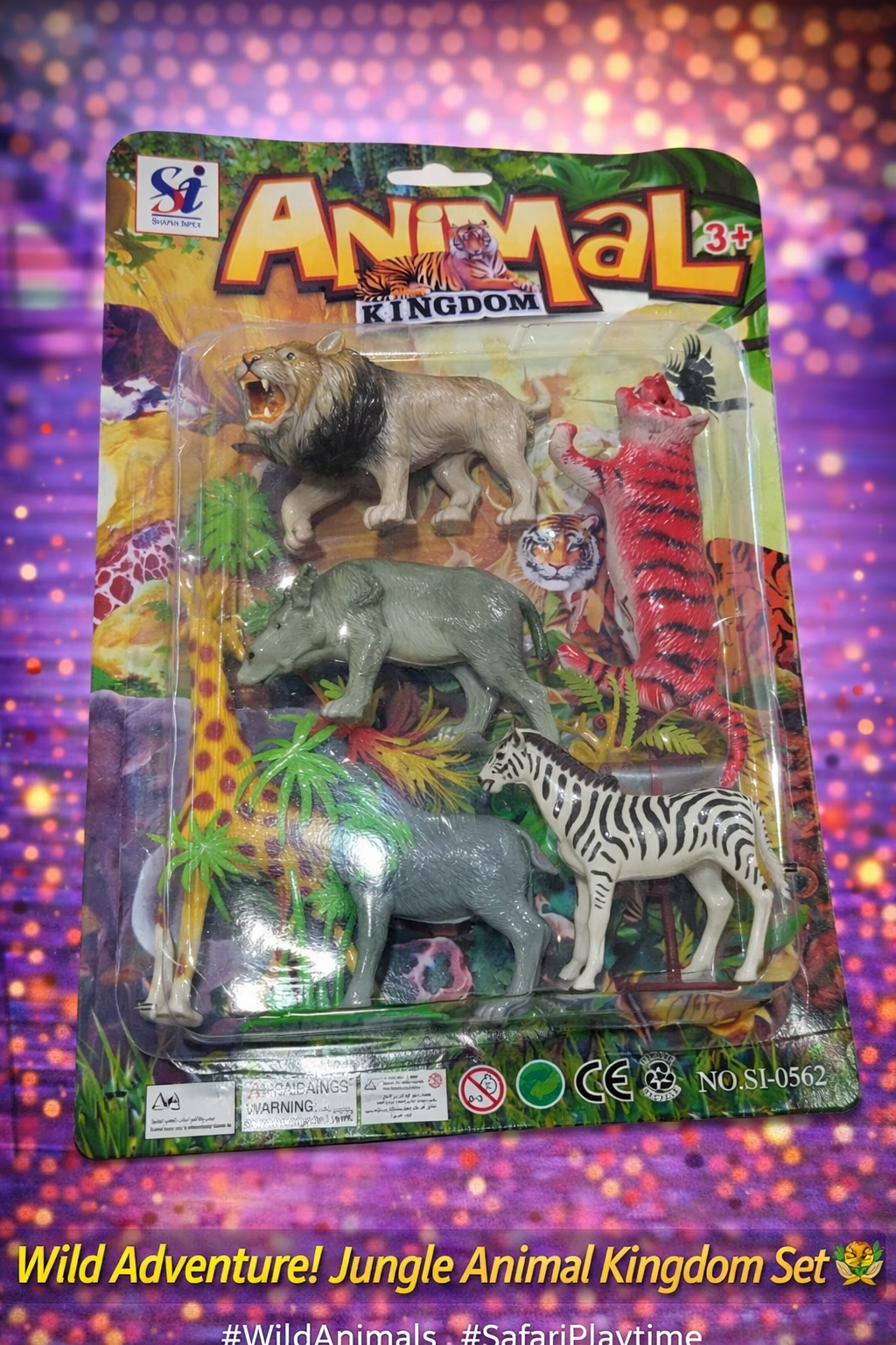 Animal Kingdom Jungle Toy Set with Wild Animal Figures