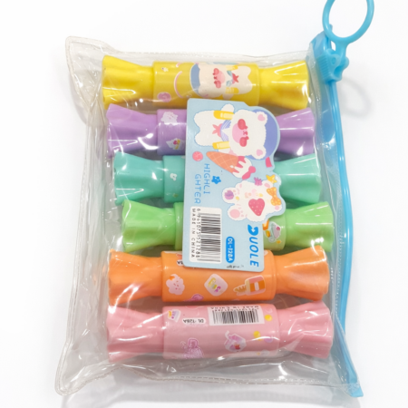 Cute Pastel Mini Highlighter Set with Zipper Pouch