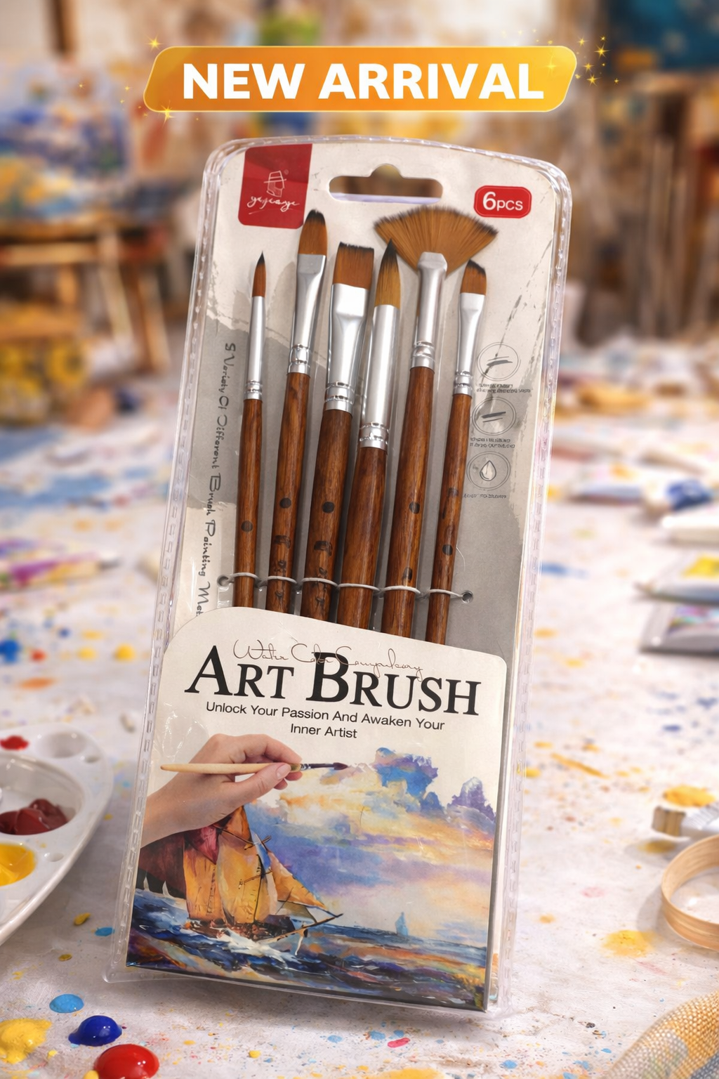 Professional Art Brush Set (6 Pieces)