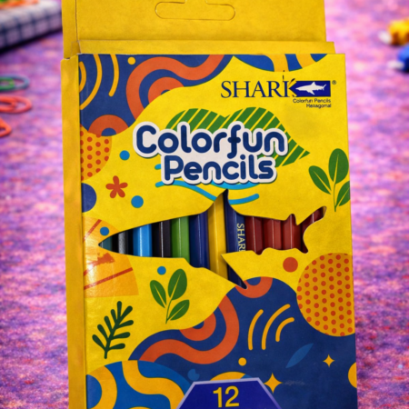 SHARK Colorfun Color Pencils – 12 Colors | Smooth & Bright Coloring Pencils for Kids & Students