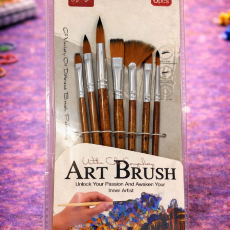 Professional Art Brush Set (12 Pieces) | Wooden Handle Paint Brushes for Watercolor & Acrylic