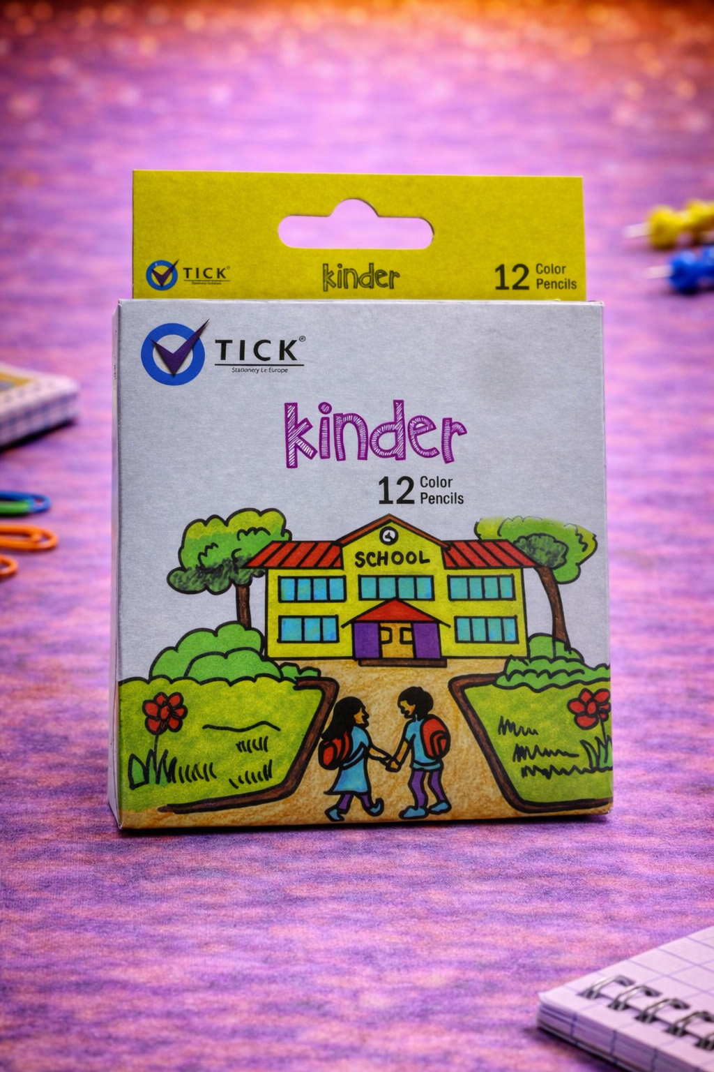 TICK Kinder 12 Color Pencils | Smooth & Bright Coloring Pencils for Kids
