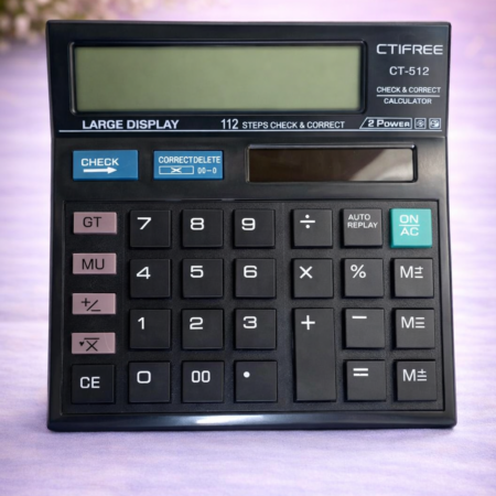 CTIFREE CT-512 Check & Correct Calculator – Large Display, 112 Steps Replay