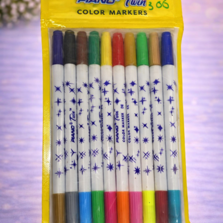 Piano Twin Color Markers Set (20 Colors) | Smooth Writing & Bright Shades