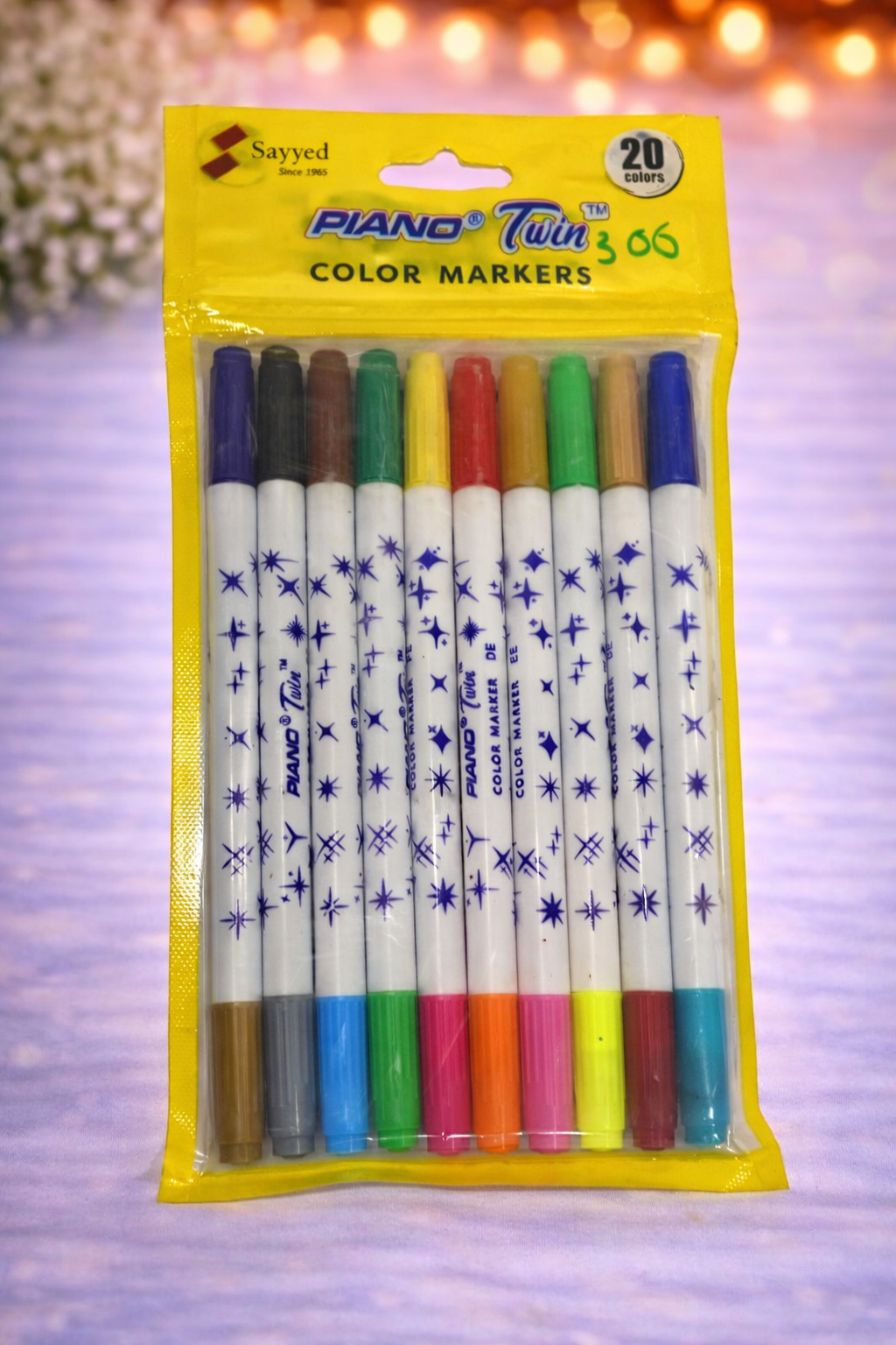 Piano Twin Color Markers Set (20 Colors) | Smooth Writing & Bright Shades