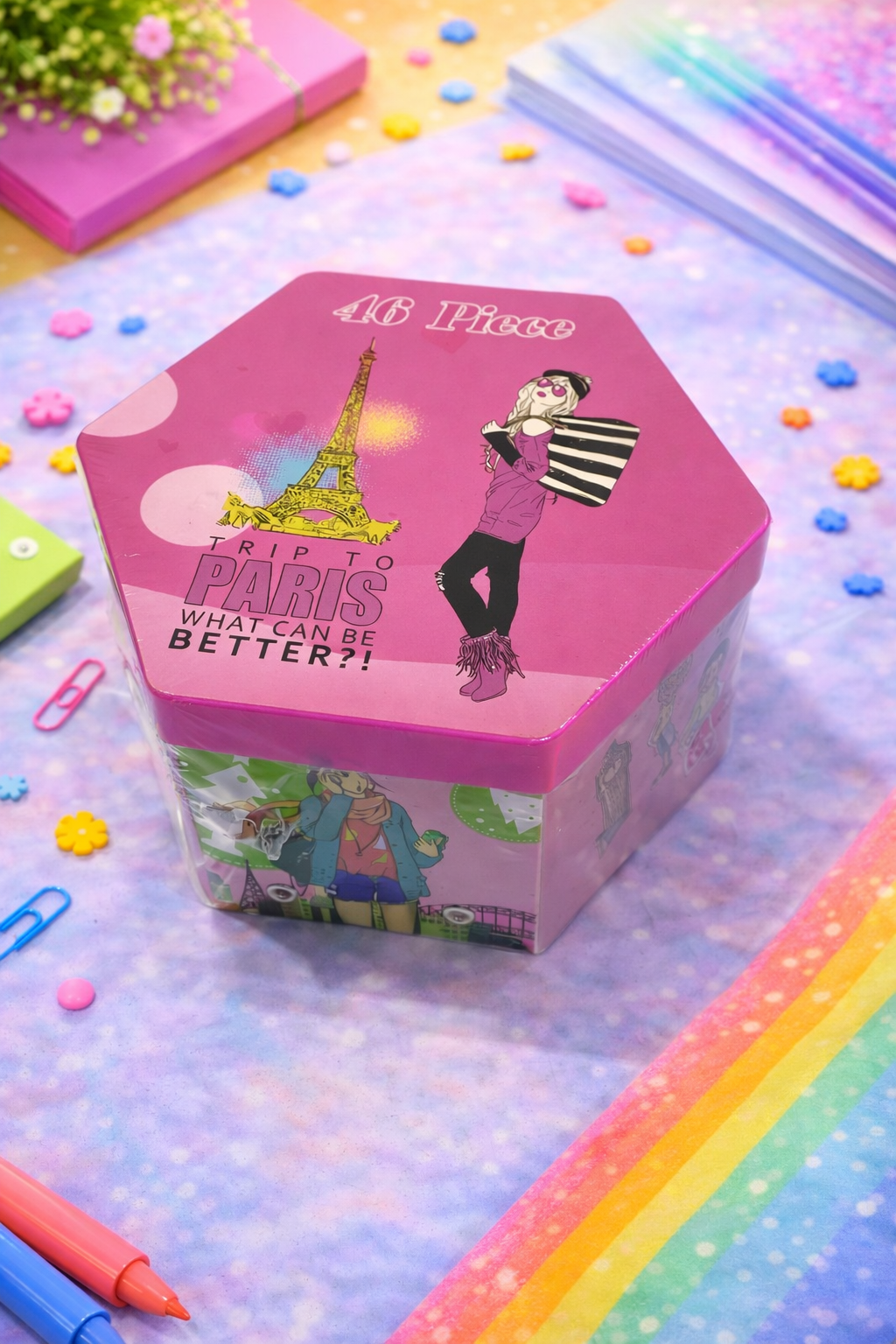 Paris Theme 46-Piece Stationery Gift Box