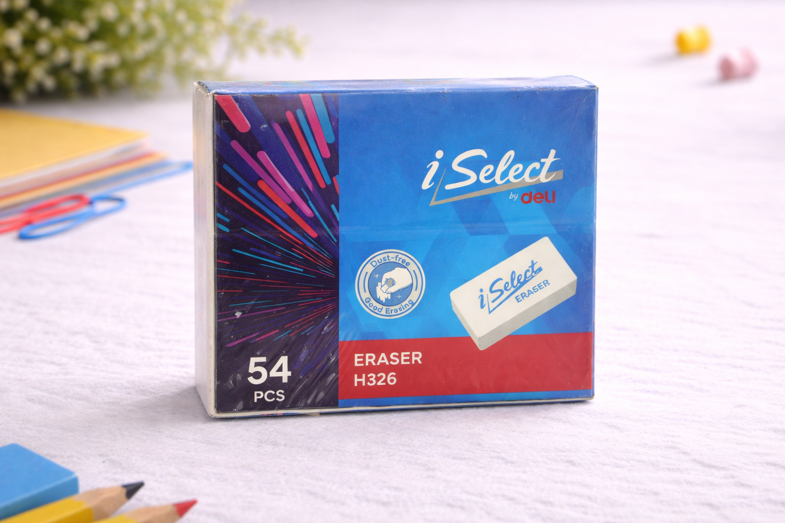 iSelect by Deli Dust-Free Eraser H326 | Smooth & Clean Erasing