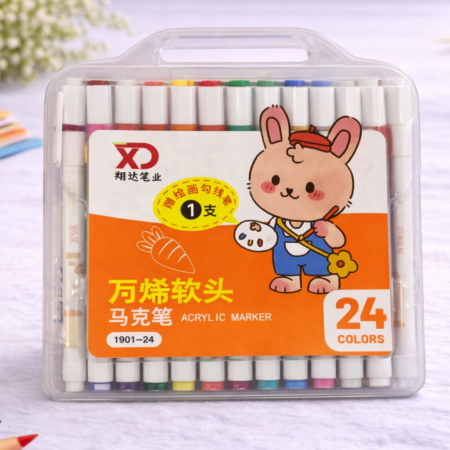 Acrylic Marker Pens β 24 Colors Soft Tip | Multi-Surface Paint Markers