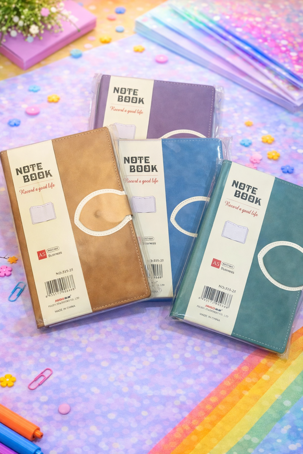 Premium PU Leather Notebook with Magnetic Strap