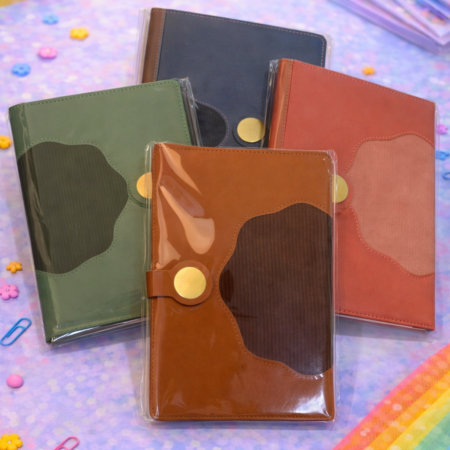 Premium Leather Finish Notebook with Button Lock