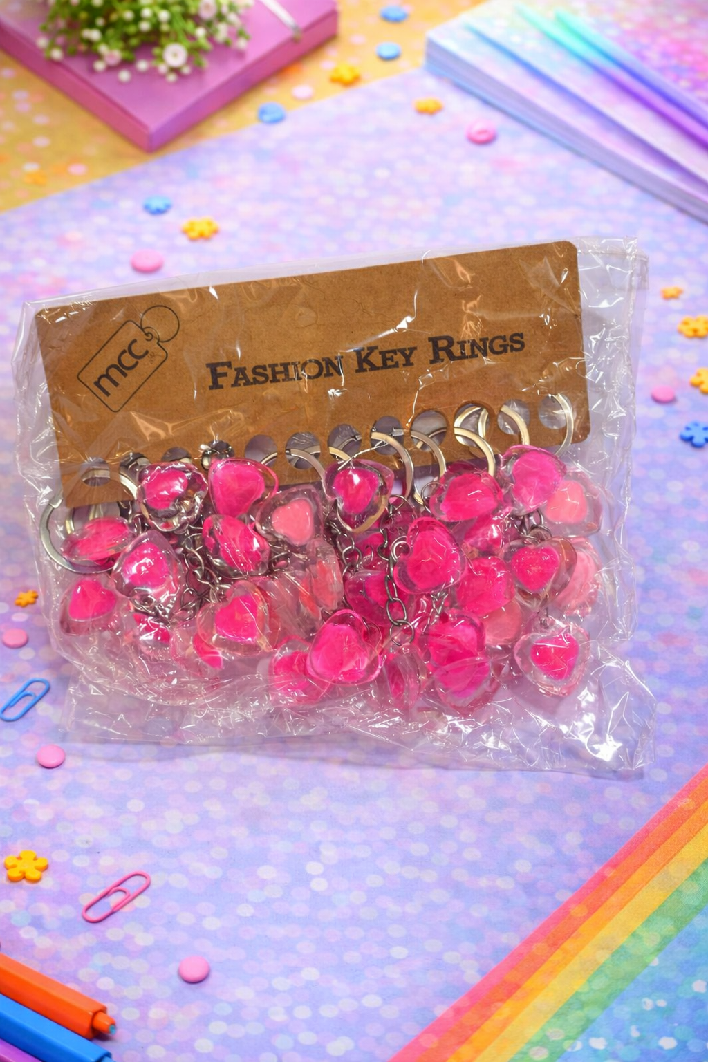 Heart Charm Fashion Key Rings Set