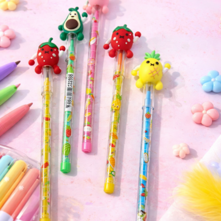 Cute Fruit Character Topper Pencils