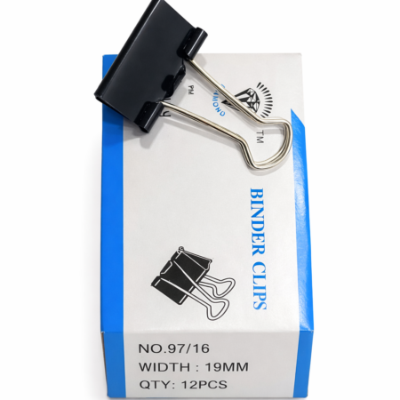 Black Binder Clips 19mm – Strong Metal Paper Clips 1 piece