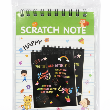 Scratch Note Book for Kids – Rainbow Art Scratch Notebook with Spiral Binding