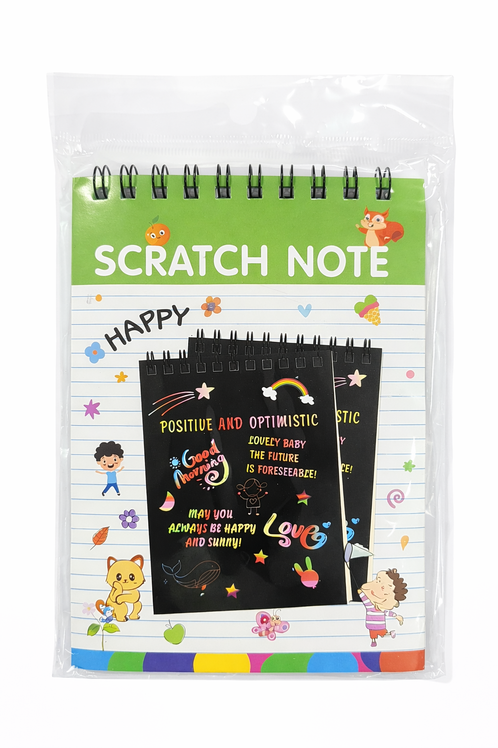 Scratch Note Book for Kids – Rainbow Art Scratch Notebook with Spiral Binding
