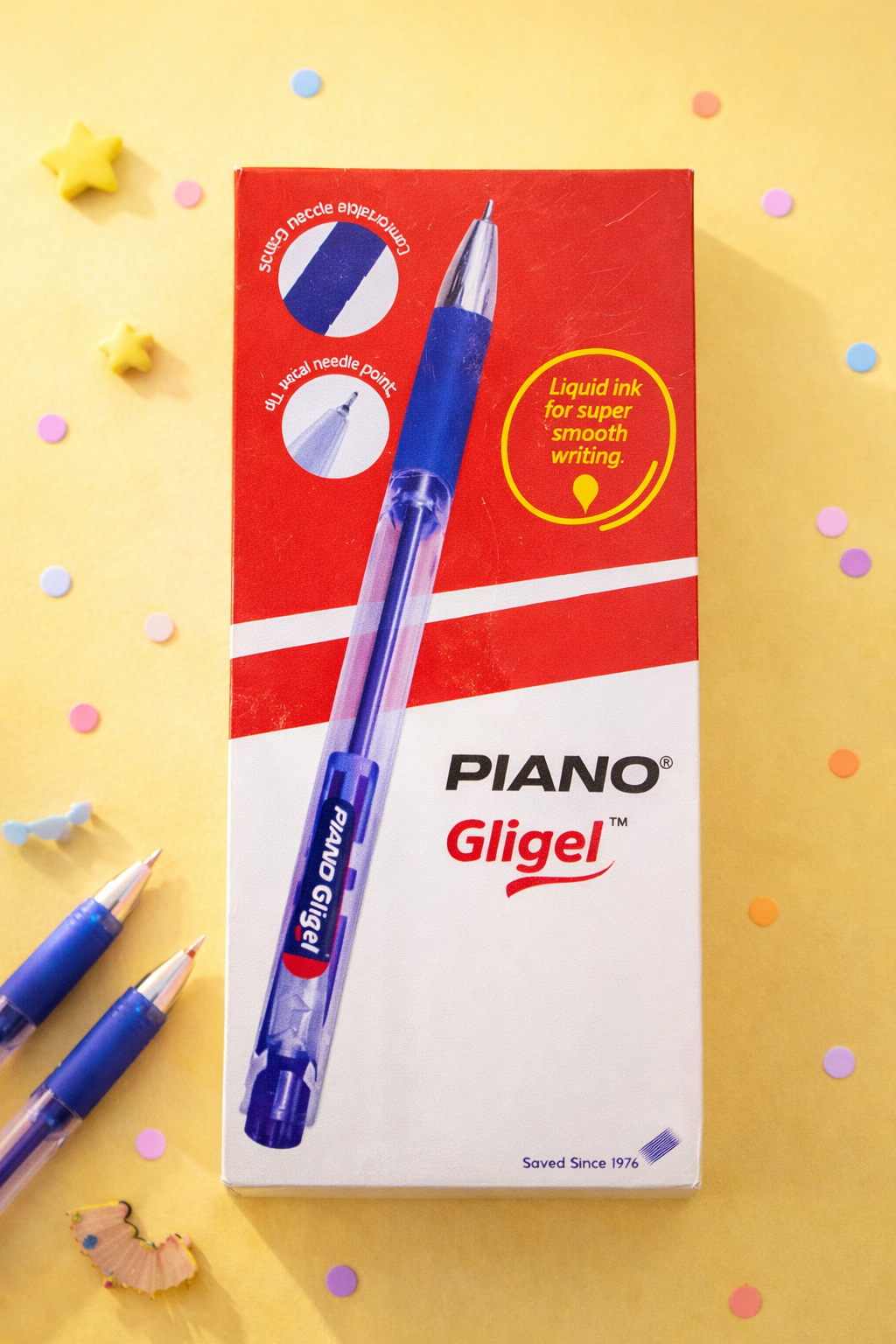 Piano Gligel Ball Pen – Liquid Ink Pen with Needle Point for Smooth Writing