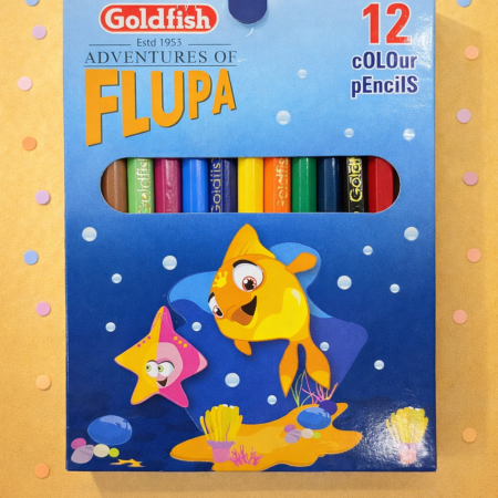 Goldfish Adventures of Flupa Colour Pencils – Smooth & Bright Coloring Set (12 Colours)