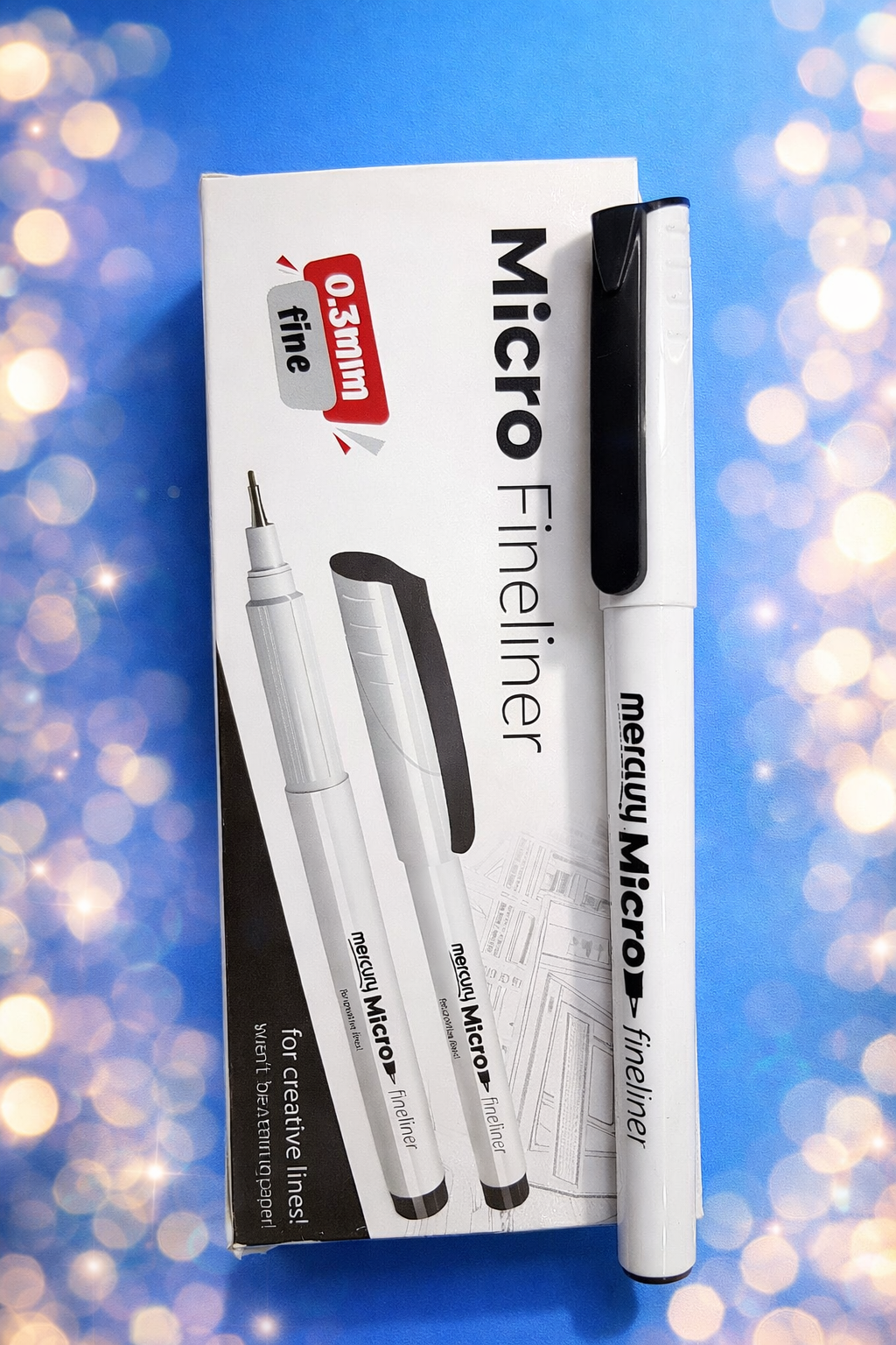 Mercury Micro Fineliner Pen 0.3mm – Fine Tip Precision Drawing & Writing Pen