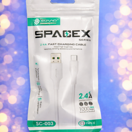 Sovo SpaceX SC-003 Type-C Fast Charging Cable – 2.4A High-Speed USB Charging & Data Cable