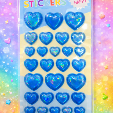 Laser Heart Stickers Sheet – Shiny Holographic Heart Stickers for Decoration & Crafts