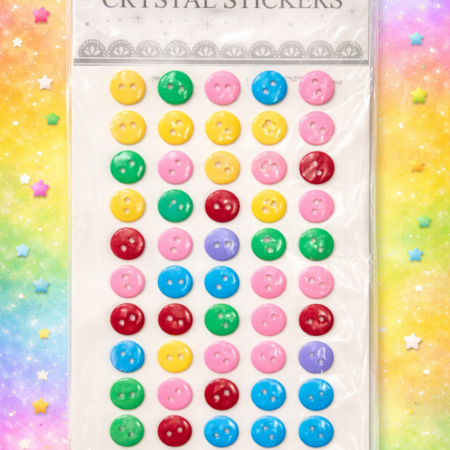 Crystal Button Stickers Sheet – Colorful Button-Style Stickers for Crafts & Decoration