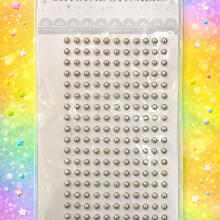 Silver Crystal Dot Stickers Sheet – Shiny Rhinestone Stickers for Crafts & Decoration