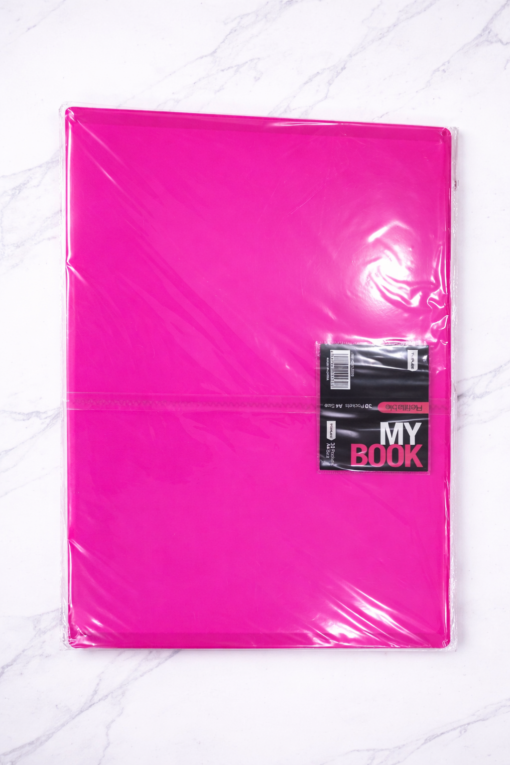 Pink A4 Refillable Display Book Folder – 30 Pockets Document Presentation File