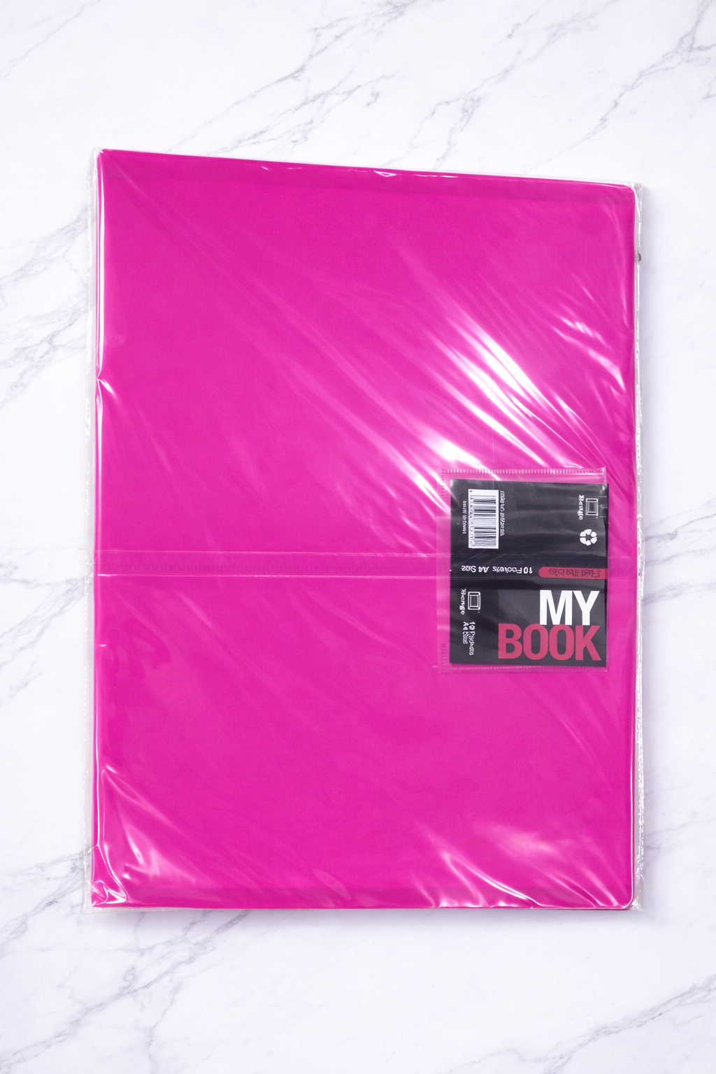 Pink A4 Refillable Display Book Folder – 10 Pockets Document Presentation File