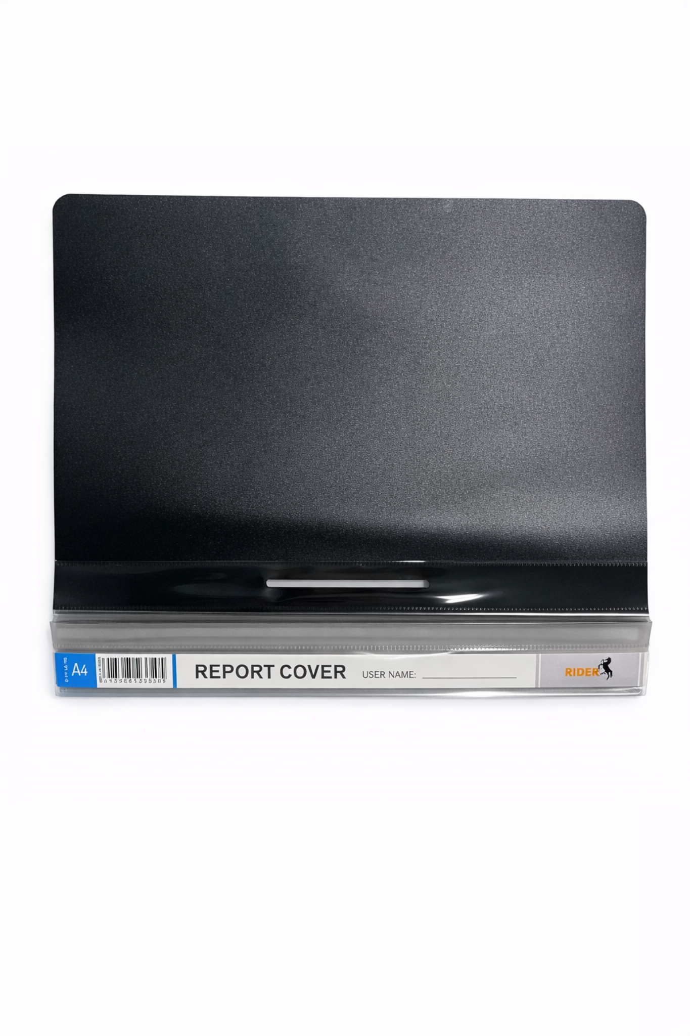 Rider A4 Report Cover File – Black Document Clip Folder