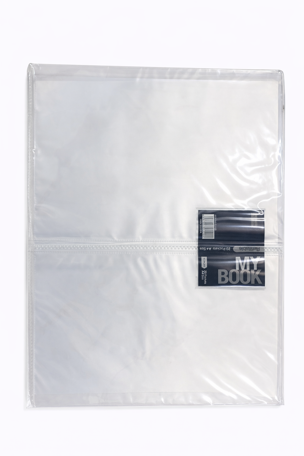 Transparent A4 Refillable Display Book Folder – 20 Pockets Clear Document File
