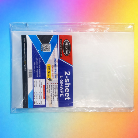 Maxim 2 Sheet L-Shape File – FC Size Transparent Document Folder