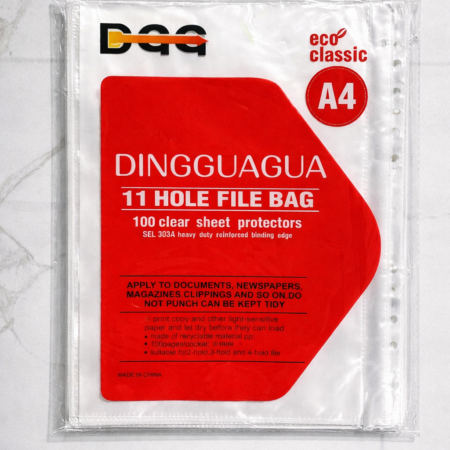 A4 Clear Sheet Protectors – 11 Hole File Bags Pack of 100